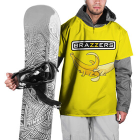 Накидка на куртку 3D с принтом Brazzers в Тюмени, 100% полиэстер |  | brazzers | банан | бразерс | логотип | надпись | прикол | юмор
