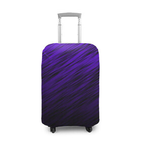 Чехол для чемодана 3D с принтом ШТРИХИ в Тюмени, 86% полиэфир, 14% спандекс | двустороннее нанесение принта, прорези для ручек и колес | abstraction | color | line | stripes | texture | абстракция | линии | полосы | текстура | фиолетовый | штрихи