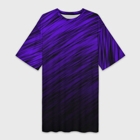 Платье-футболка 3D с принтом ШТРИХИ в Тюмени,  |  | abstraction | color | line | stripes | texture | абстракция | линии | полосы | текстура | фиолетовый | штрихи