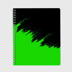 Тетрадь с принтом КРАСКА И НИЧЕГО ЛИШНЕГО! в Тюмени, 100% бумага | 48 листов, плотность листов — 60 г/м2, плотность картонной обложки — 250 г/м2. Листы скреплены сбоку удобной пружинной спиралью. Уголки страниц и обложки скругленные. Цвет линий — светло-серый
 | Тематика изображения на принте: color | dirty | green | texture | yellow.paints | брызги | брызги красок | желтый | зеленый | краски | текстура