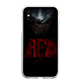 Чехол для iPhone XS Max матовый с принтом Resident Evil 2 в Тюмени, Силикон | Область печати: задняя сторона чехла, без боковых панелей | 2 | 2019 | dark | evil | game | horror | resident | zombie | зомби | зубы | игра | кровь | лого | обитель зла | ужас