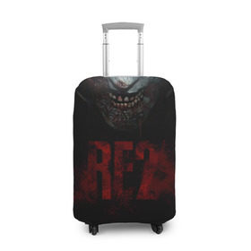 Чехол для чемодана 3D с принтом Resident Evil 2 в Тюмени, 86% полиэфир, 14% спандекс | двустороннее нанесение принта, прорези для ручек и колес | 2 | 2019 | dark | evil | game | horror | resident | zombie | зомби | зубы | игра | кровь | лого | обитель зла | ужас