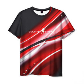 Мужская футболка 3D с принтом cs go:Red Line 2019 в Тюмени, 100% полиэфир | прямой крой, круглый вырез горловины, длина до линии бедер | 
