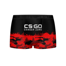 Мужские трусы 3D с принтом CS:GO - Danger Zone в Тюмени, 50% хлопок, 50% полиэстер | классическая посадка, на поясе мягкая тканевая резинка | Тематика изображения на принте: asiimov | beast | counter | counter strike | counterstrike | cs go | cs:go | csgo | danger | global | hyper | offensive | strike | zone | азимов | гоу | контер | контр | контра | контрстрайк | страйк | сы пщ