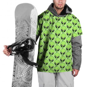 Накидка на куртку 3D с принтом Инопланетяне в Тюмени, 100% полиэстер |  | зеленый | инопланетяне | инопланетянин | космос | нло | паттерн | повторение | пришельцы