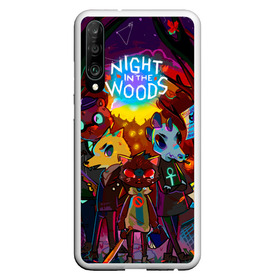 Чехол для Honor P30 с принтом Night in the Woods (1) в Тюмени, Силикон | Область печати: задняя сторона чехла, без боковых панелей | Тематика изображения на принте: bear | cat | fox | night | night in the woods | woods | кот | лес | лис | медведь | ночь | ночь в лесу