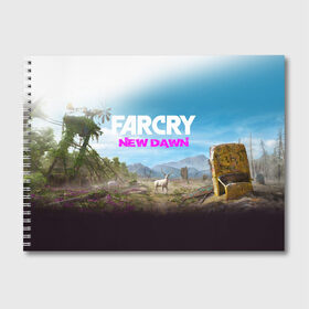 Альбом для рисования с принтом FAR CRY NEW DAWN в Тюмени, 100% бумага
 | матовая бумага, плотность 200 мг. | Тематика изображения на принте: action | far cry | far cry new dawn | game | gamer | montana | player | shooter | usa | врата эдема | знак | игра | культ | секта | символ | символика | шутер | эдем