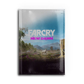 Обложка для автодокументов с принтом FAR CRY NEW DAWN в Тюмени, натуральная кожа |  размер 19,9*13 см; внутри 4 больших “конверта” для документов и один маленький отдел — туда идеально встанут права | Тематика изображения на принте: action | far cry | far cry new dawn | game | gamer | montana | player | shooter | usa | врата эдема | знак | игра | культ | секта | символ | символика | шутер | эдем