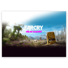 Поздравительная открытка с принтом FAR CRY NEW DAWN в Тюмени, 100% бумага | плотность бумаги 280 г/м2, матовая, на обратной стороне линовка и место для марки
 | Тематика изображения на принте: action | far cry | far cry new dawn | game | gamer | montana | player | shooter | usa | врата эдема | знак | игра | культ | секта | символ | символика | шутер | эдем