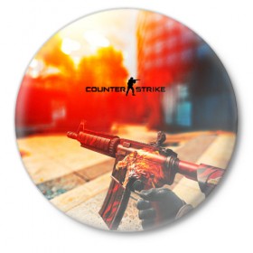 Значок с принтом Counter Strike в Тюмени,  металл | круглая форма, металлическая застежка в виде булавки | 