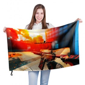 Флаг 3D с принтом Counter Strike в Тюмени, 100% полиэстер | плотность ткани — 95 г/м2, размер — 67 х 109 см. Принт наносится с одной стороны | 