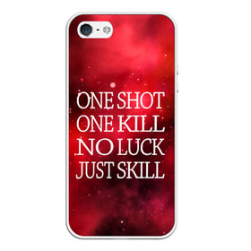 Чехол для iPhone 5/5S матовый с принтом One Shot One Kill в Тюмени, Силикон | Область печати: задняя сторона чехла, без боковых панелей | counter strike. one shot | cs go | csgo | game | one kill | ван шот | красный | лого | надпись | текст