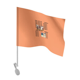 Флаг для автомобиля с принтом Kanye West PABLO в Тюмени, 100% полиэстер | Размер: 30*21 см | kanye | kanye west | yandhi | кани | кани вест | кани вэст | янди