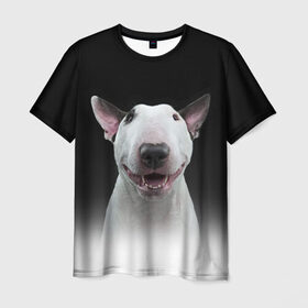 Мужская футболка 3D с принтом Oh snap! в Тюмени, 100% полиэфир | прямой крой, круглый вырез горловины, длина до линии бедер | bull terrier | dog |   | бультерьер | собака