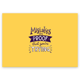 Поздравительная открытка с принтом Mistakes are proof в Тюмени, 100% бумага | плотность бумаги 280 г/м2, матовая, на обратной стороне линовка и место для марки
 | мода | мотивация | настроения | позитив | прикол | пятна | тренд | яркие