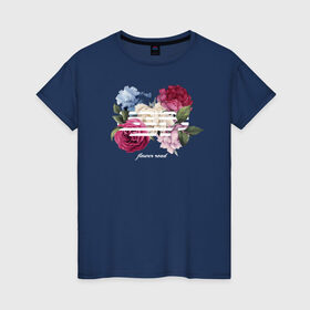 Женская футболка хлопок с принтом Flower road в Тюмени, 100% хлопок | прямой крой, круглый вырез горловины, длина до линии бедер, слегка спущенное плечо | big bang | g dragon