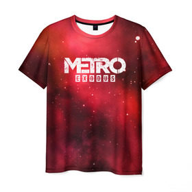 Мужская футболка 3D с принтом Metro Exodus в Тюмени, 100% полиэфир | прямой крой, круглый вырез горловины, длина до линии бедер | 2019 | 2033 | exodus | game | logo | metro | red | апокалипсис | игра | исход | красный | лого | метро | сталкер