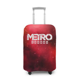 Чехол для чемодана 3D с принтом Metro Exodus в Тюмени, 86% полиэфир, 14% спандекс | двустороннее нанесение принта, прорези для ручек и колес | 2019 | 2033 | exodus | game | logo | metro | red | апокалипсис | игра | исход | красный | лого | метро | сталкер