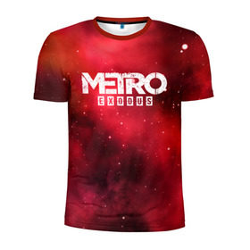 Мужская футболка 3D спортивная с принтом Metro Exodus в Тюмени, 100% полиэстер с улучшенными характеристиками | приталенный силуэт, круглая горловина, широкие плечи, сужается к линии бедра | 2019 | 2033 | exodus | game | logo | metro | red | апокалипсис | игра | исход | красный | лого | метро | сталкер