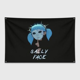 Флаг-баннер с принтом Sally Face (6) в Тюмени, 100% полиэстер | размер 67 х 109 см, плотность ткани — 95 г/м2; по краям флага есть четыре люверса для крепления | face | fisher | larry johnson | mask | sally | sally face | sally fisher | демоны | духи | маска | призраки | салли | салли фейс | салли фишер | фейс