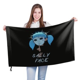 Флаг 3D с принтом Sally Face (6) в Тюмени, 100% полиэстер | плотность ткани — 95 г/м2, размер — 67 х 109 см. Принт наносится с одной стороны | face | fisher | larry johnson | mask | sally | sally face | sally fisher | демоны | духи | маска | призраки | салли | салли фейс | салли фишер | фейс