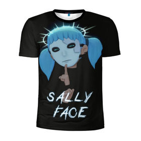 Мужская футболка 3D спортивная с принтом Sally Face (6) в Тюмени, 100% полиэстер с улучшенными характеристиками | приталенный силуэт, круглая горловина, широкие плечи, сужается к линии бедра | Тематика изображения на принте: face | fisher | larry johnson | mask | sally | sally face | sally fisher | демоны | духи | маска | призраки | салли | салли фейс | салли фишер | фейс