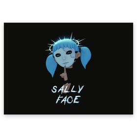 Поздравительная открытка с принтом Sally Face (6) в Тюмени, 100% бумага | плотность бумаги 280 г/м2, матовая, на обратной стороне линовка и место для марки
 | Тематика изображения на принте: face | fisher | larry johnson | mask | sally | sally face | sally fisher | демоны | духи | маска | призраки | салли | салли фейс | салли фишер | фейс