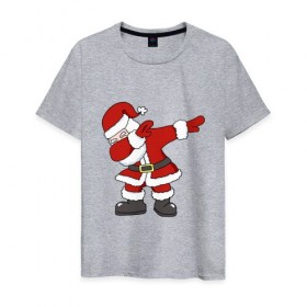 Мужская футболка хлопок с принтом DAB Santa в Тюмени, 100% хлопок | прямой крой, круглый вырез горловины, длина до линии бедер, слегка спущенное плечо. | Тематика изображения на принте: 