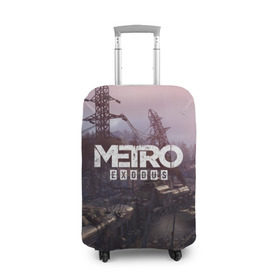 Чехол для чемодана 3D с принтом Metro Exodus в Тюмени, 86% полиэфир, 14% спандекс | двустороннее нанесение принта, прорези для ручек и колес | 2019 | 2033 | exodus | game | logo | metro | апокалипсис | вышки | игра | исход | лого | локация | метро | пейзаж | скриншот | сталкер