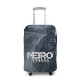 Чехол для чемодана 3D с принтом Metro Exodus в Тюмени, 86% полиэфир, 14% спандекс | двустороннее нанесение принта, прорези для ручек и колес | 2019 | 2033 | exodus | game | logo | metro | апокалипсис | герой | игра | исход | лого | метро | монстр | персонаж | сталкер