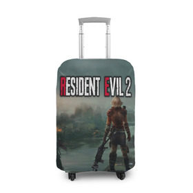 Чехол для чемодана 3D с принтом Resident Evil 2 в Тюмени, 86% полиэфир, 14% спандекс | двустороннее нанесение принта, прорези для ручек и колес | 