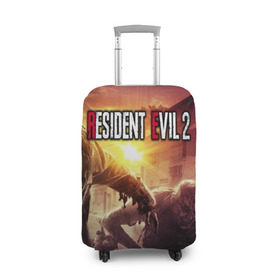 Чехол для чемодана 3D с принтом Resident Evil 2 в Тюмени, 86% полиэфир, 14% спандекс | двустороннее нанесение принта, прорези для ручек и колес | 2 | biohazard | evil | g | horror | resident | survival | вирус | зла | зомби | монстры | обитель