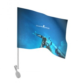 Флаг для автомобиля с принтом CS GO:Desolate Space в Тюмени, 100% полиэстер | Размер: 30*21 см | awp | counter strike | cyber sport | game | skin | sport | авп | игры | скин
