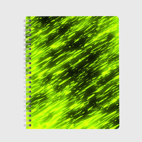 Тетрадь с принтом ЗЕЛЕНЫЙ ОГОНЬ в Тюмени, 100% бумага | 48 листов, плотность листов — 60 г/м2, плотность картонной обложки — 250 г/м2. Листы скреплены сбоку удобной пружинной спиралью. Уголки страниц и обложки скругленные. Цвет линий — светло-серый
 | Тематика изображения на принте: bright | fire | green | heat | light | wildfire | зеленый | искры | огненный | огонь | пламя | пожар