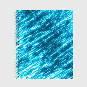 Тетрадь с принтом ЛЕДЯНОЙ ШТОРМ в Тюмени, 100% бумага | 48 листов, плотность листов — 60 г/м2, плотность картонной обложки — 250 г/м2. Листы скреплены сбоку удобной пружинной спиралью. Уголки страниц и обложки скругленные. Цвет линий — светло-серый
 | Тематика изображения на принте: blue | bright | cold | fire | heat | ice | light | wildfire | битва огней | битва стихий | искры | огненный | огонь | пламя | пожар | холод