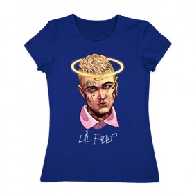 Женская футболка хлопок с принтом Лил Пип в Тюмени, 100% хлопок | прямой крой, круглый вырез горловины, длина до линии бедер, слегка спущенное плечо | lilpeep | лилпип