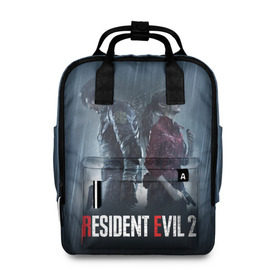 Женский рюкзак 3D с принтом Resident Evil 2 Remake в Тюмени, 100% полиэстер | лямки с регулируемой длиной, сверху ручки, чтобы рюкзак нести как сумку. Основное отделение закрывается на молнию, как и внешний карман. Внутри два дополнительных кармана, один из которых закрывается на молнию. По бокам два дополнительных кармашка, куда поместится маленькая бутылочка
 | 2019 | biohazard | blood | corporation | corps | evil | horror | remake | resident | survival | umbrella | zombie | амбрелла | выживание | зла | зомби | корпорация | кровь | обитель | ремейк | ужасы