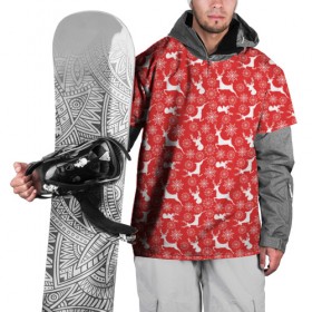 Накидка на куртку 3D с принтом Рождественские Олени в Тюмени, 100% полиэстер |  | Тематика изображения на принте: 