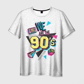 Мужская футболка 3D с принтом Девяностые в Тюмени, 100% полиэфир | прямой крой, круглый вырез горловины, длина до линии бедер | 1990 | 90е | pop | vhs | аудиокассета | ретро