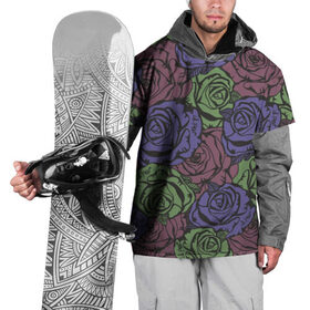 Накидка на куртку 3D с принтом Розы Лил Пипа в Тюмени, 100% полиэстер |  | gus ahr | lil | lil peep | peep | runaway | лилпип | реп | розы | рэп | узор | хип хоп | эмо