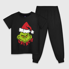 Детская пижама хлопок с принтом Cristmas Grinch в Тюмени, 100% хлопок |  брюки и футболка прямого кроя, без карманов, на брюках мягкая резинка на поясе и по низу штанин
 | Тематика изображения на принте: grinch | гринч | новый год | рождество
