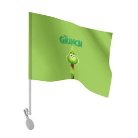 Флаг для автомобиля с принтом The Grinch в Тюмени, 100% полиэстер | Размер: 30*21 см | grinch | гринч | новый год | рождество