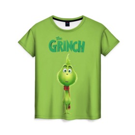 Женская футболка 3D с принтом The Grinch в Тюмени, 100% полиэфир ( синтетическое хлопкоподобное полотно) | прямой крой, круглый вырез горловины, длина до линии бедер | grinch | гринч | новый год | рождество