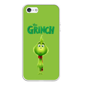 Чехол для iPhone 5/5S матовый с принтом The Grinch в Тюмени, Силикон | Область печати: задняя сторона чехла, без боковых панелей | Тематика изображения на принте: grinch | гринч | новый год | рождество