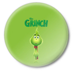Значок с принтом The Grinch в Тюмени,  металл | круглая форма, металлическая застежка в виде булавки | grinch | гринч | новый год | рождество