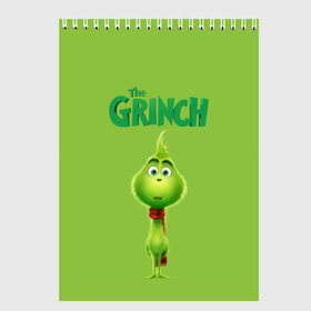Скетчбук с принтом The Grinch в Тюмени, 100% бумага
 | 48 листов, плотность листов — 100 г/м2, плотность картонной обложки — 250 г/м2. Листы скреплены сверху удобной пружинной спиралью | Тематика изображения на принте: grinch | гринч | новый год | рождество