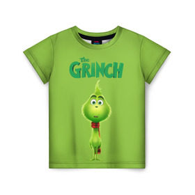 Детская футболка 3D с принтом The Grinch в Тюмени, 100% гипоаллергенный полиэфир | прямой крой, круглый вырез горловины, длина до линии бедер, чуть спущенное плечо, ткань немного тянется | Тематика изображения на принте: grinch | гринч | новый год | рождество