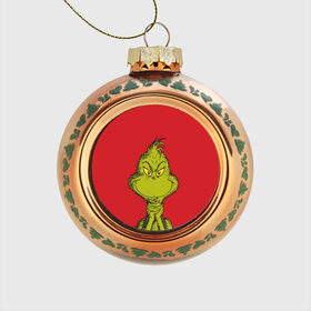Стеклянный ёлочный шар с принтом Grinch в Тюмени, Стекло | Диаметр: 80 мм | grinch | гринч | новый год | рождество