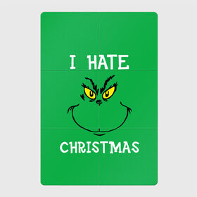 Магнитный плакат 2Х3 с принтом I hate christmas в Тюмени, Полимерный материал с магнитным слоем | 6 деталей размером 9*9 см | grinch | гринч | новый год | рождество