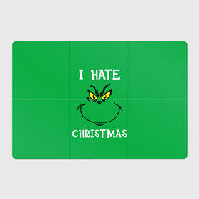 Магнитный плакат 3Х2 с принтом I hate christmas в Тюмени, Полимерный материал с магнитным слоем | 6 деталей размером 9*9 см | grinch | гринч | новый год | рождество